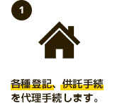 各種登記、供託手続を代理手続します。