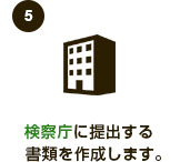 検察庁に提出する書類を作成します。