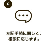 左記手続に関して、相談に応じます。